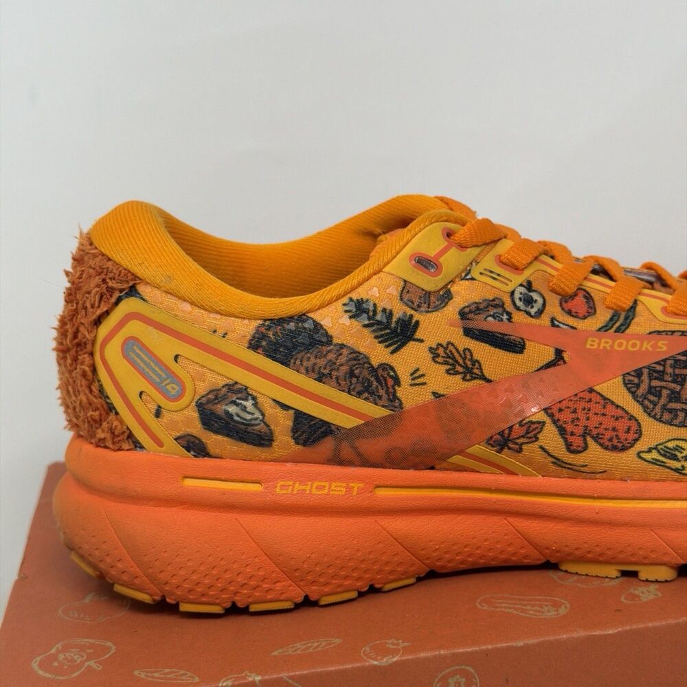 Brooks Ghost 14 Turkey Trot Thanksgiving Running Shoes Women 7B Orange AUTH - Picture 7 of 16
